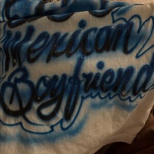 Vintage Blue and black graffiti art tee on SALE! Made in L. A. tee.